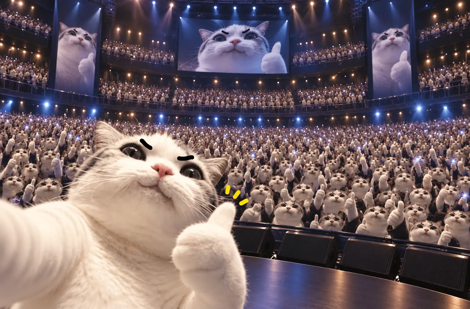 TITAN taking a selfie in front of a concert crowd