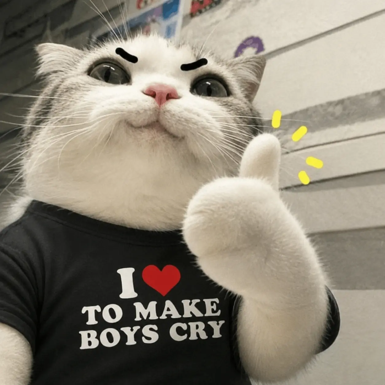 TITAN in an I love to make boys cry shirt