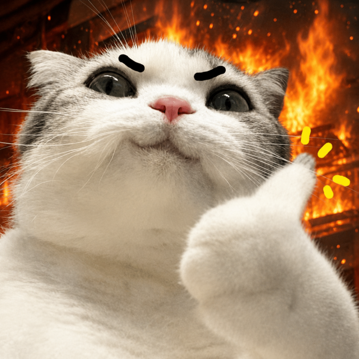 TITAN in front of flames