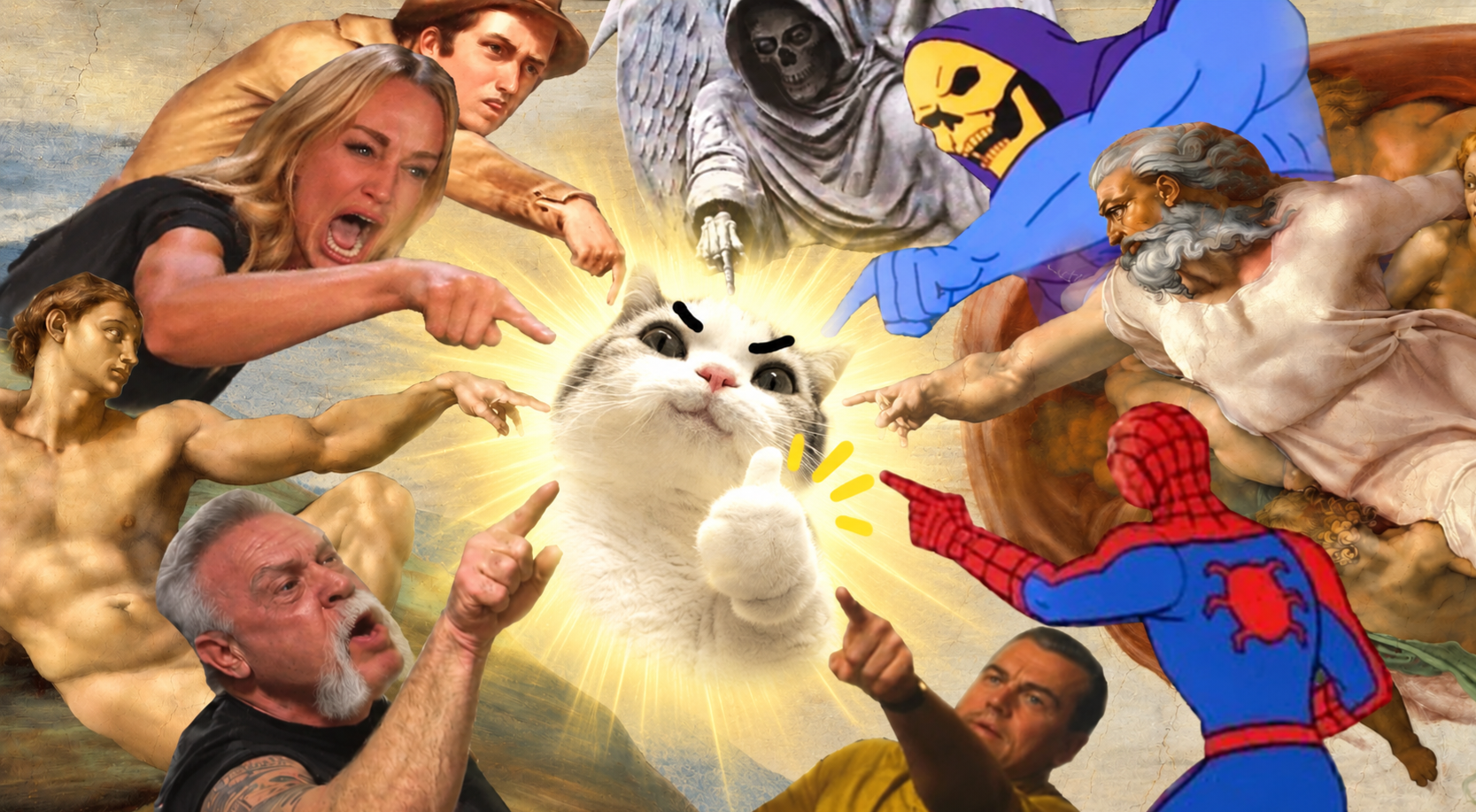 TITAN surrounded by pointing figures