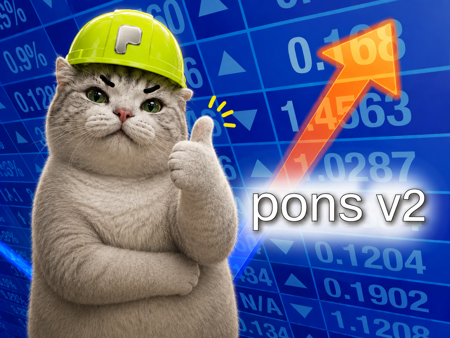TITAN in a PONS helmet in front of a trading board