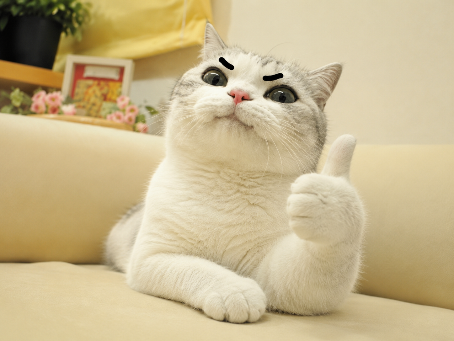 TITAN relaxing on a couch