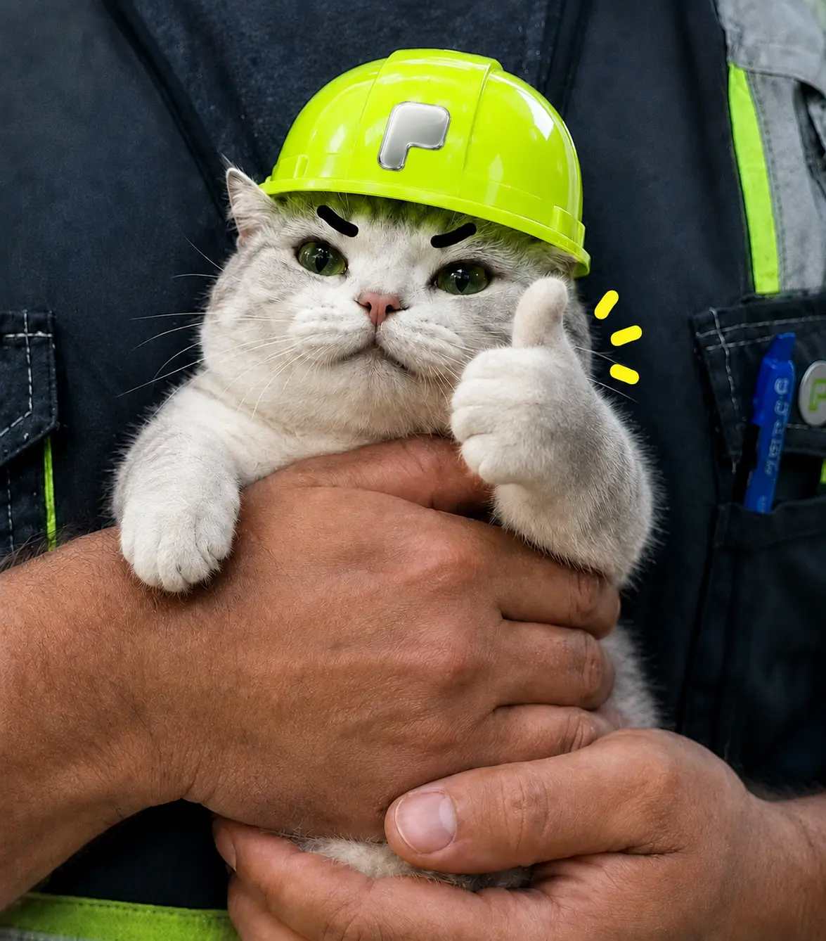 TITAN in a PONS hard hat