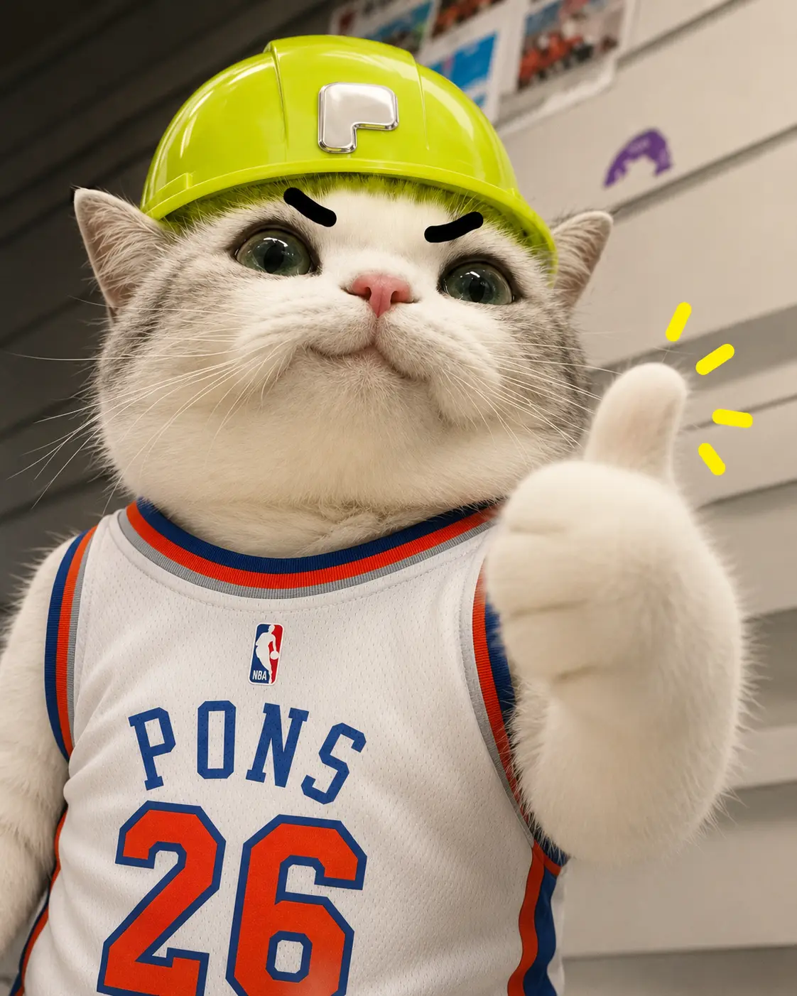 TITAN in a PONS basketball jersey