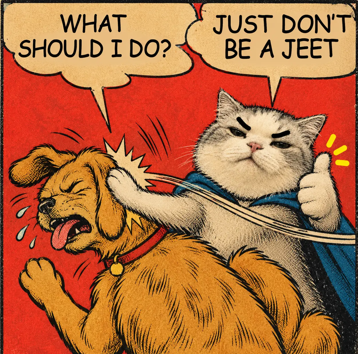 TITAN comic panel slapping a dog