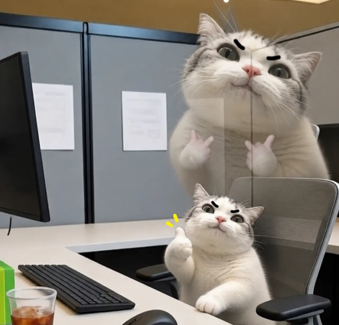 TITAN haunted by a ghost cat in an office
