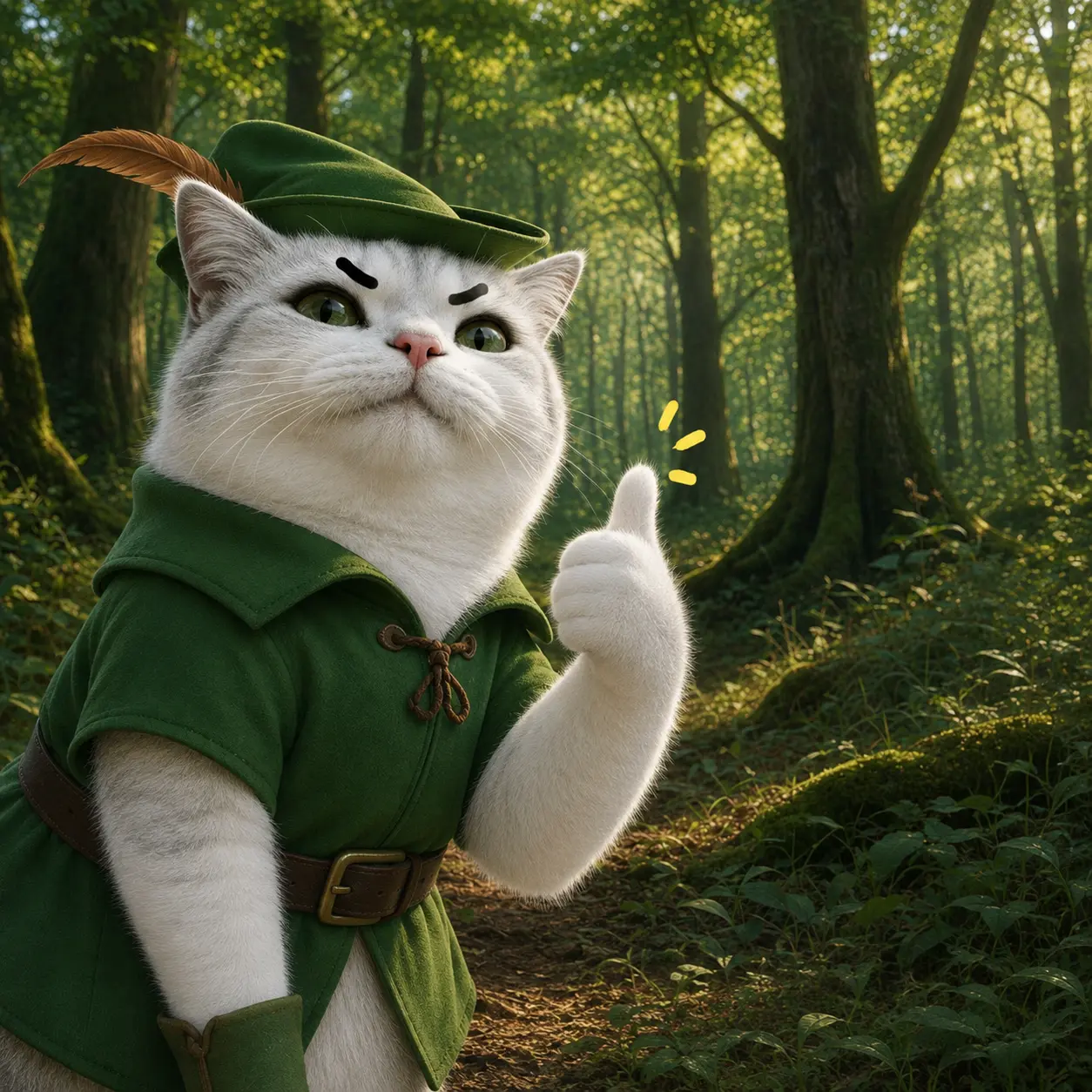 TITAN dressed as Robin Hood in a forest